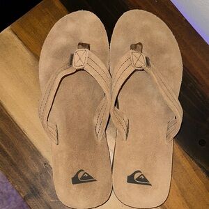Quiksilver Brown Suede Flip-Flops